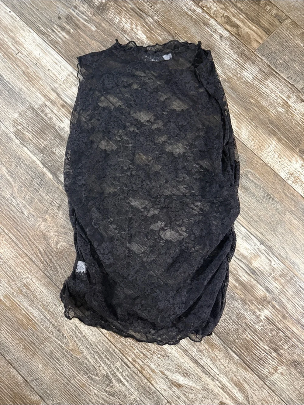 Free People Black Lace Sheer Tube Top
